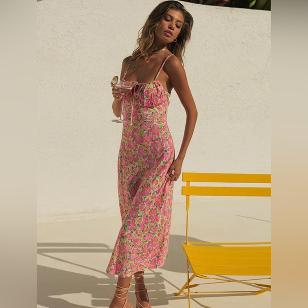 To My Lovers Floral Printed Midi Dress Size S, New w/Tag